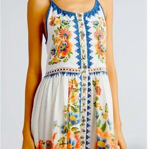 Farm Rio Delicate Garden A-Line Cotton Dress